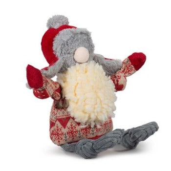 HuggleHounds Trapper Santa Hat Gnome Knottie Dog Toy