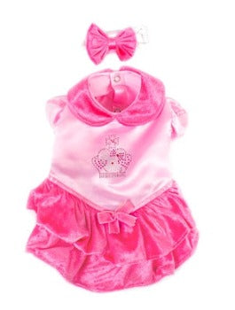 Pampet/Puppe Love Pink Velvet Dog Halloween Costume Dress