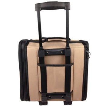 Pet Life Tan Wheeled Airline Approved Travel Pet Carrier W/ Side Pouch And Leash Holder