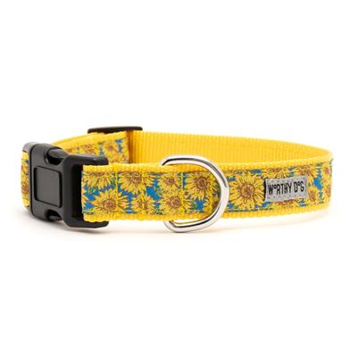 Blue Sunflowers Collar & Leash Collection