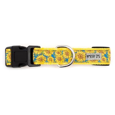 Blue Sunflowers Collar & Leash Collection