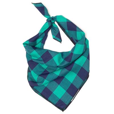 Green & Navy Buffalo Check Bandana