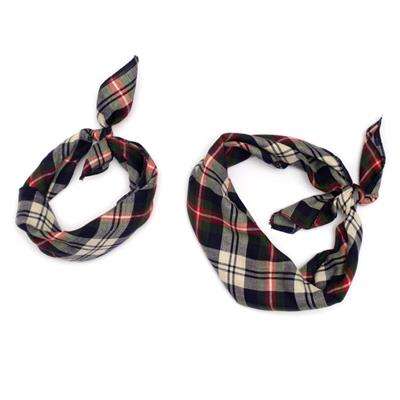 Plaid bandana on a white background