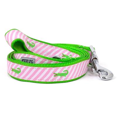 Pink Stripe Alligator Collar & Leash Collection