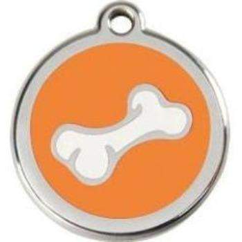 Red Dingo Orange Cartoon Bone Pet ID Tag.