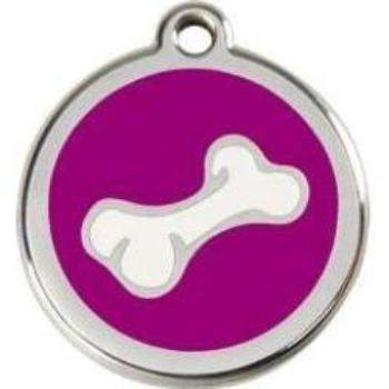 Red Dingo Purple Cartoon Bone Pet ID Tag.