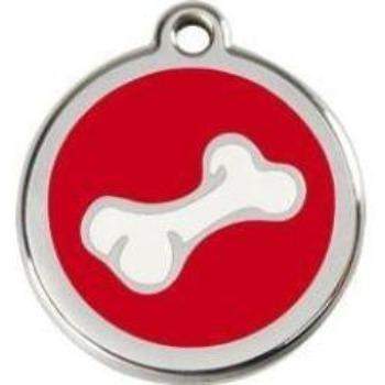 Red Dingo Red Cartoon Bone Pet ID Tag.