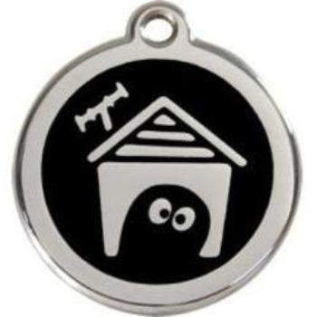Red Dingo Black Dog House Pet ID Tag.