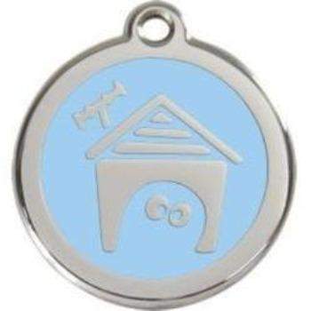 Red Dingo Light Blue Dog House Pet ID Tag.