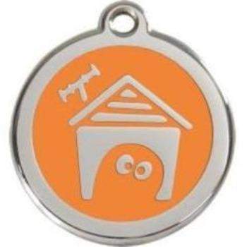 Red Dingo Orange Dog House Pet ID Tag.