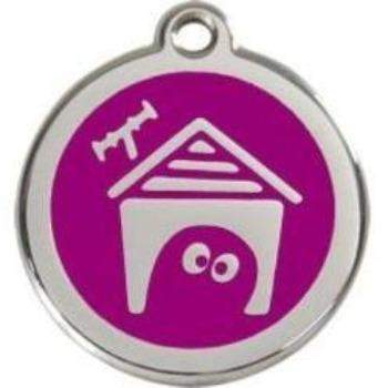 Red Dingo Purple Dog House Pet ID Tag.