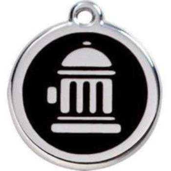 Red Dingo Black Fire Hydrant Pet ID Tag.