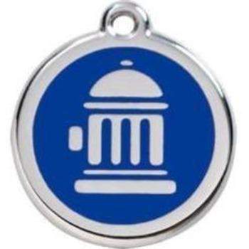Red Dingo Dark Blue Fire Hydrant Pet ID Tag.