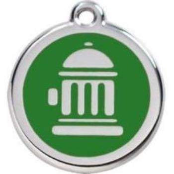 Red Dingo Green Fire Hydrant Pet ID Tag.