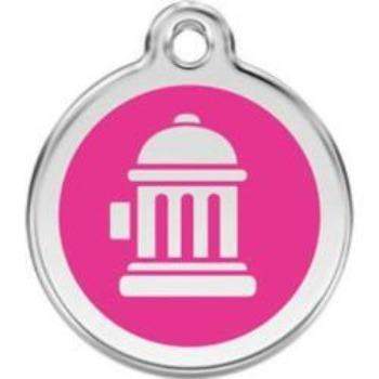 Red Dingo Hot Pink Fire Hydrant Pet ID Tag.