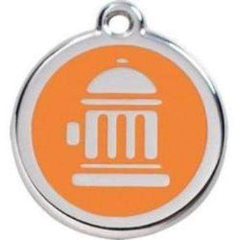 Red Dingo Orange Fire Hydrant Pet ID Tag.