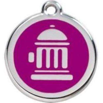 Red Dingo Purple Fire Hydrant Pet ID Tag.