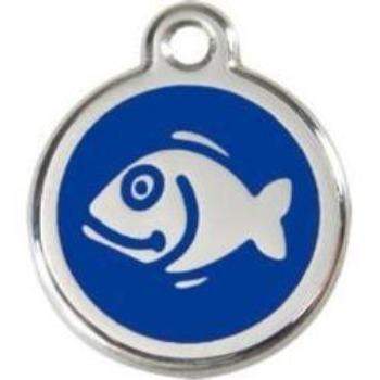 Red Dingo Dark Blue Fish Pet ID Tag.