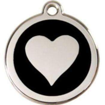 Red Dingo Black Heart Pet ID Tag.