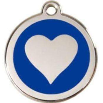 Red Dingo Dark Blue Heart Pet ID Tag.