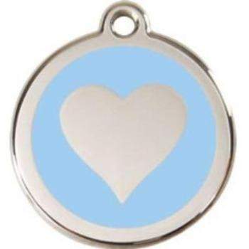 Red Dingo Light Blue Heart Pet ID Tag.