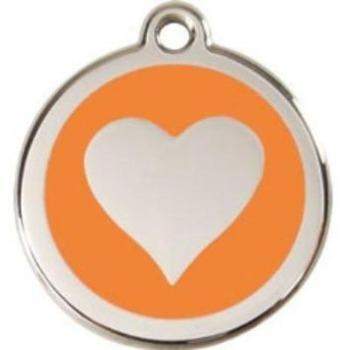 Red Dingo Orange Heart Pet ID Tag.