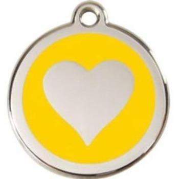 Red Dingo Yellow Heart Pet ID Tag.