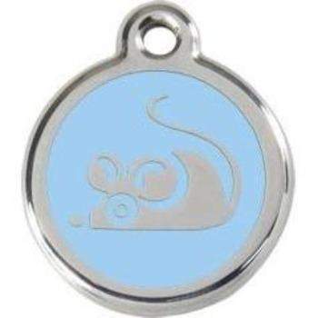 Red Dingo Light Blue Mouse Pet ID Tag.