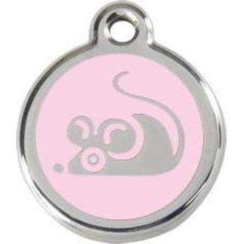 Red Dingo Light Pink Mouse Pet ID Tag.