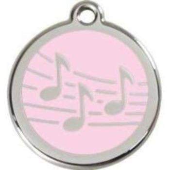 Red Dingo Light Pink Music Pet ID Tag.