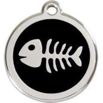 Red Dingo Black Fish Bone Pet ID Tag.