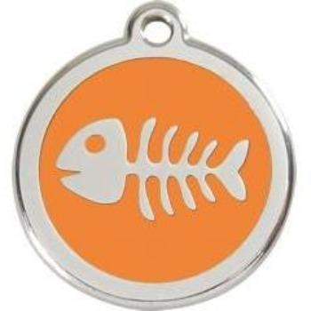 Red Dingo Orange Fish Bone Pet ID Tag.