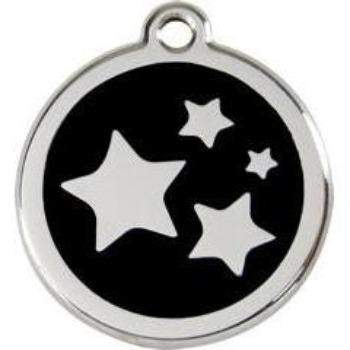 Red Dingo Black Stars Pet ID Tag.
