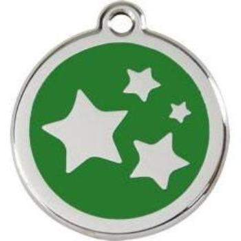 Red Dingo Green Stars Pet ID Tag.