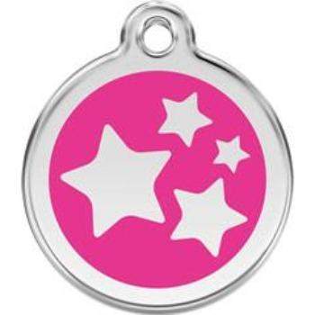 Red Dingo Hot Pink Stars Pet ID Tag.