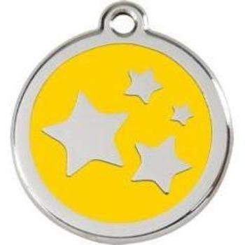 Red Dingo Yellow Stars Pet ID Tag.