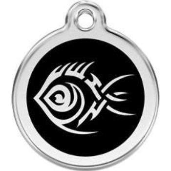 Red Dingo Black Tribal Fish Pet ID Tag.