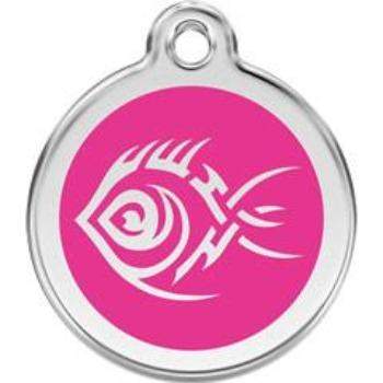 Red Dingo Hot Pink Tribal Fish Pet ID Tag.