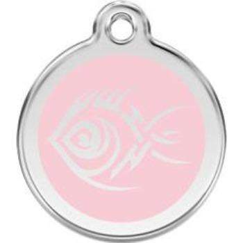 Red Dingo Light Pink Tribal Fish Pet ID Tag.