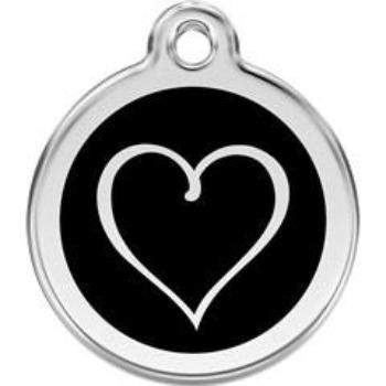 Red Dingo Black Tribal Heart Pet ID Tag.