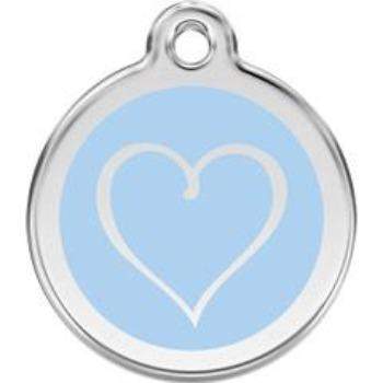 Red Dingo Light Blue Tribal Heart Pet ID Tag.