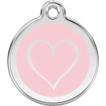 Red Dingo Light Pink Tribal Heart Pet ID Tag.