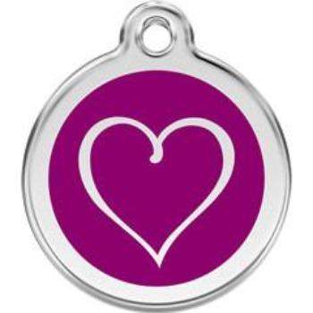 Red Dingo Purple Tribal Heart Pet ID Tag.