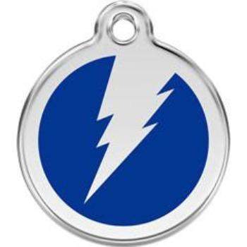 Red Dingo Dark Blue Flash Pet ID Tag.