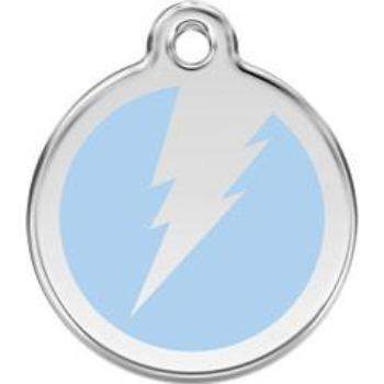Red Dingo Light Blue Flash Pet ID Tag.