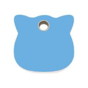 Red Dingo Light Blue Cat Flat Plastic Pet ID Tag.