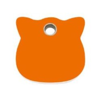 Red Dingo Orange Cat Flat Plastic Pet ID Tag.