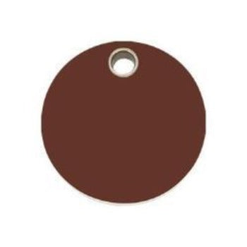 Red Dingo Brown Circle Flat Plastic Pet ID Tag.