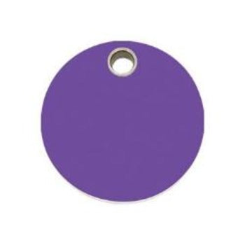 Red Dingo Purple Circle Flat Plastic Pet ID Tag.