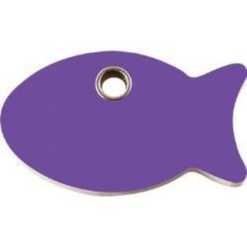 Red Dingo Purple Fish Flat Plastic Pet ID Tag.
